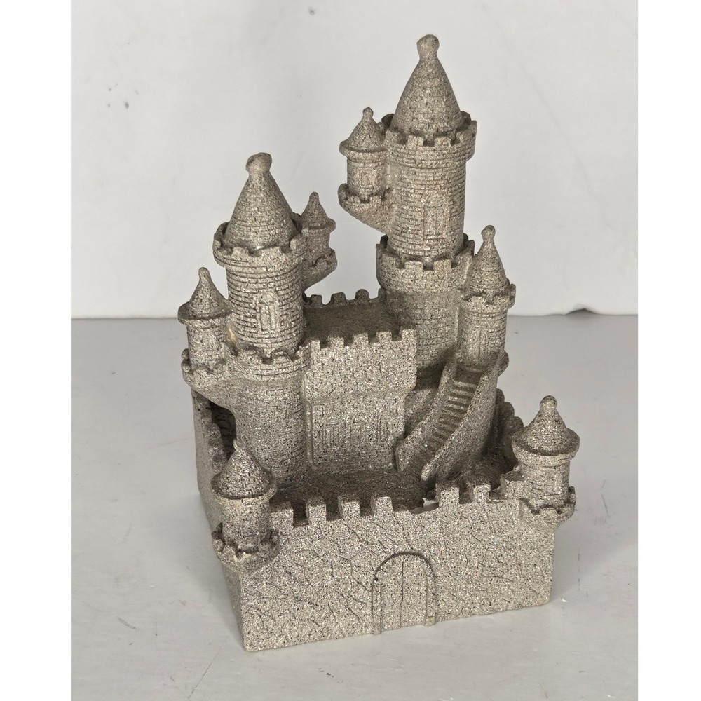 Sand Castle Figurine Textured Stone Look Coastal Decor Sculpture Beach